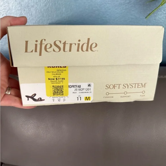 Women's Leopard Print Strappy Kitten Heel Sandals - Brown/Black Size 11 - Picture 6 of 6